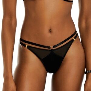 BORDELLE Ula Strap Thong in Black